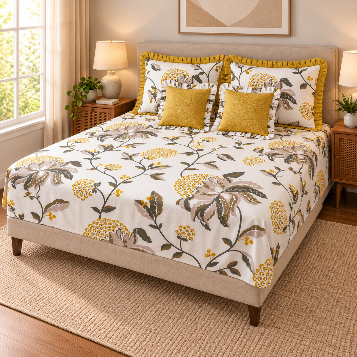 Harley 5-piece bedding set in mustard