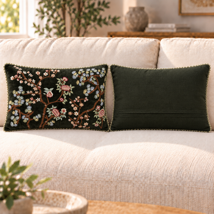 Green Floral Embroidery