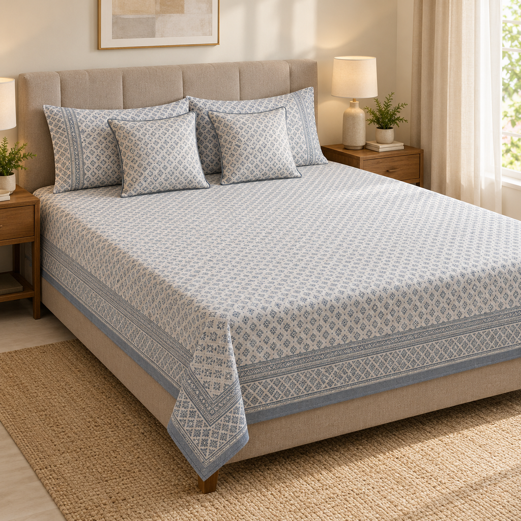 Harley (5 Pc Set - 2 cushion with filling , 2 pillow without filling , 1 bedsheet)