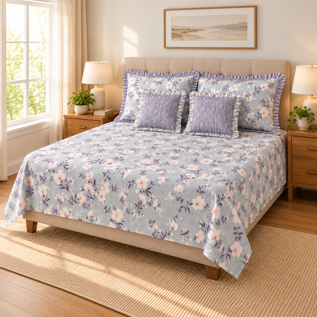 Harley 5-piece bedding set in purple