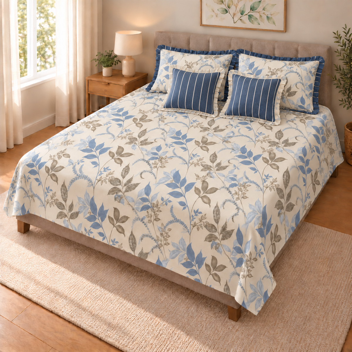 Harley (5 Pc Set - 2 cushion , 2 pillow , 1 bedsheet)