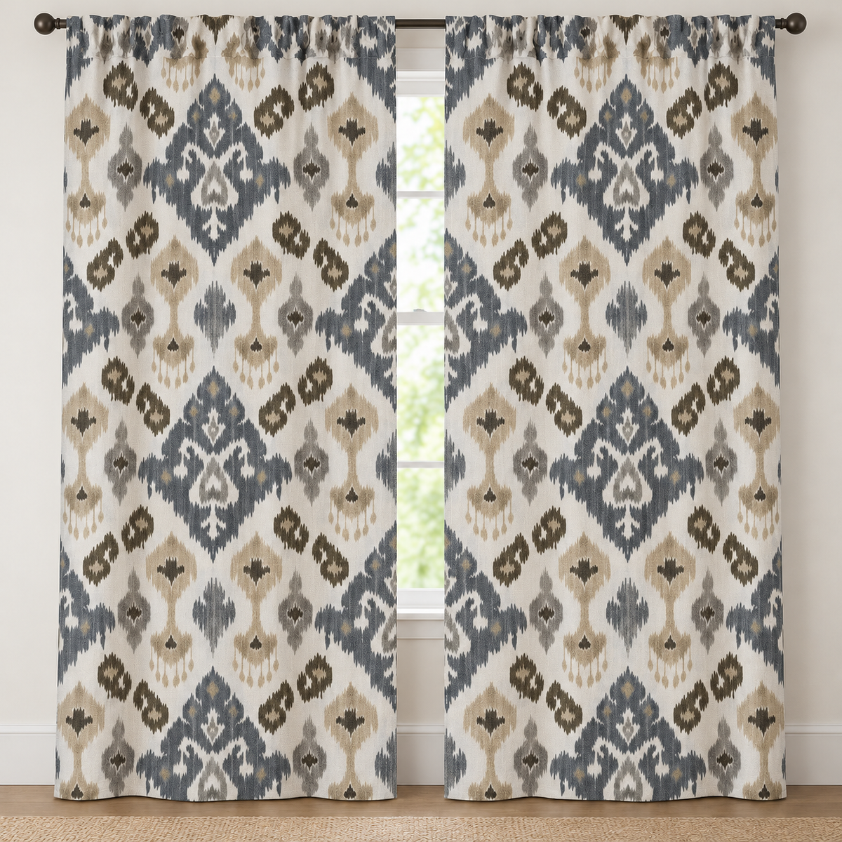 Ikkat curtain fabric