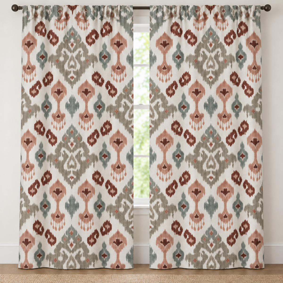 Ikkat curtain fabric