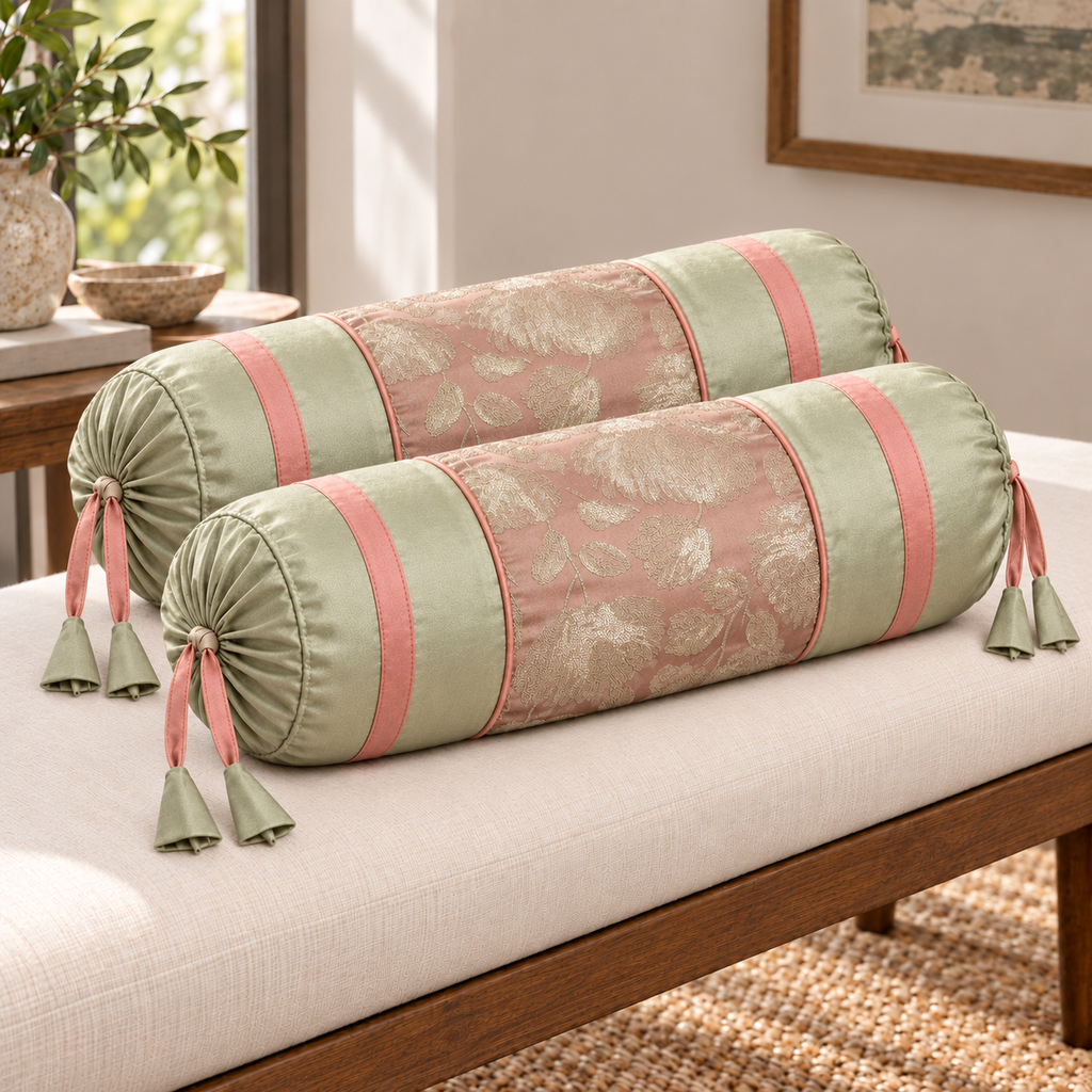 Bolster set of 2 in blush pink