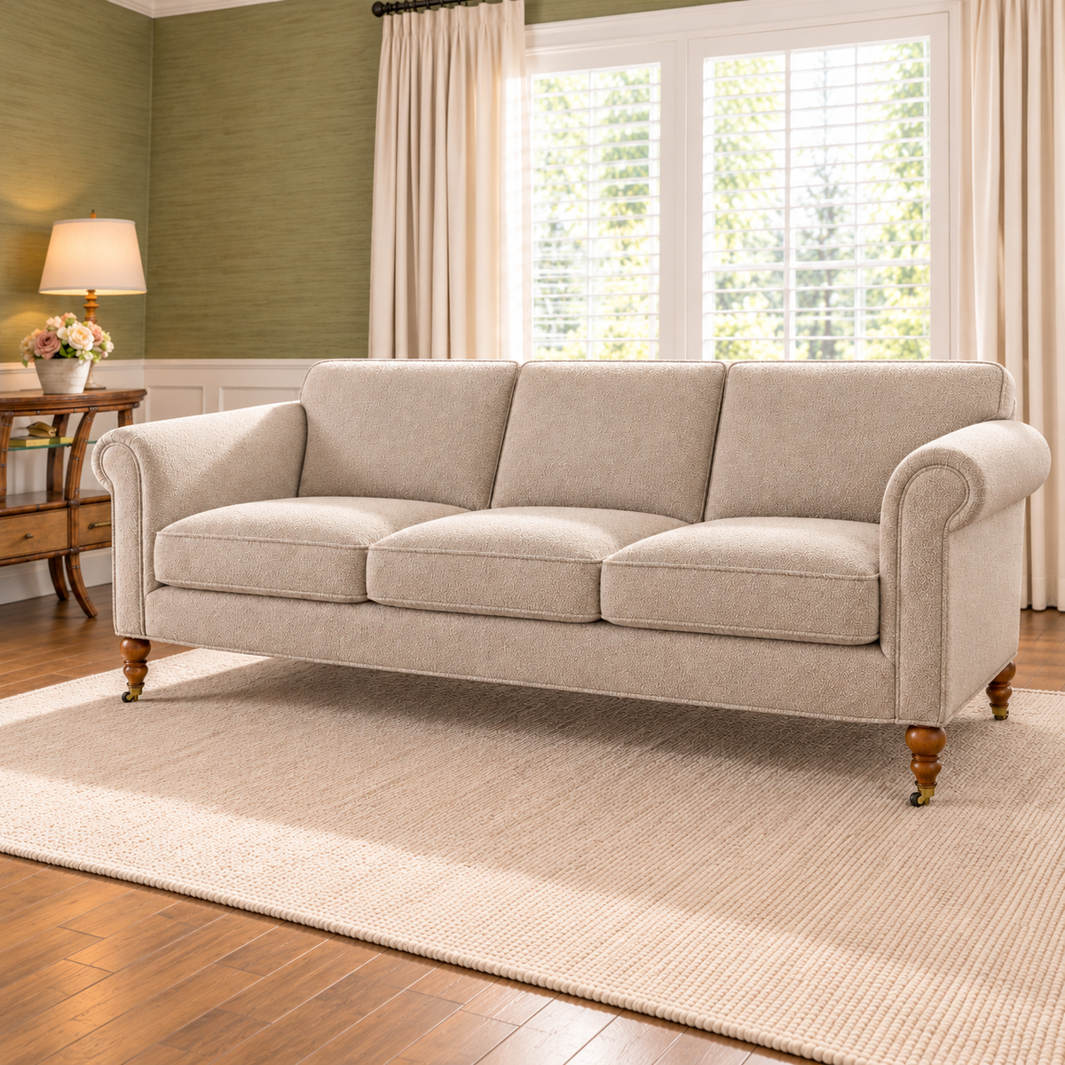 Bold Boucle upholstery fabric in fawn