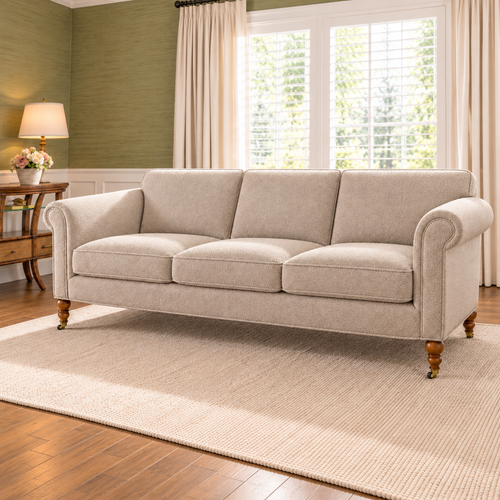 Bold Boucle upholstery fabric in fawn