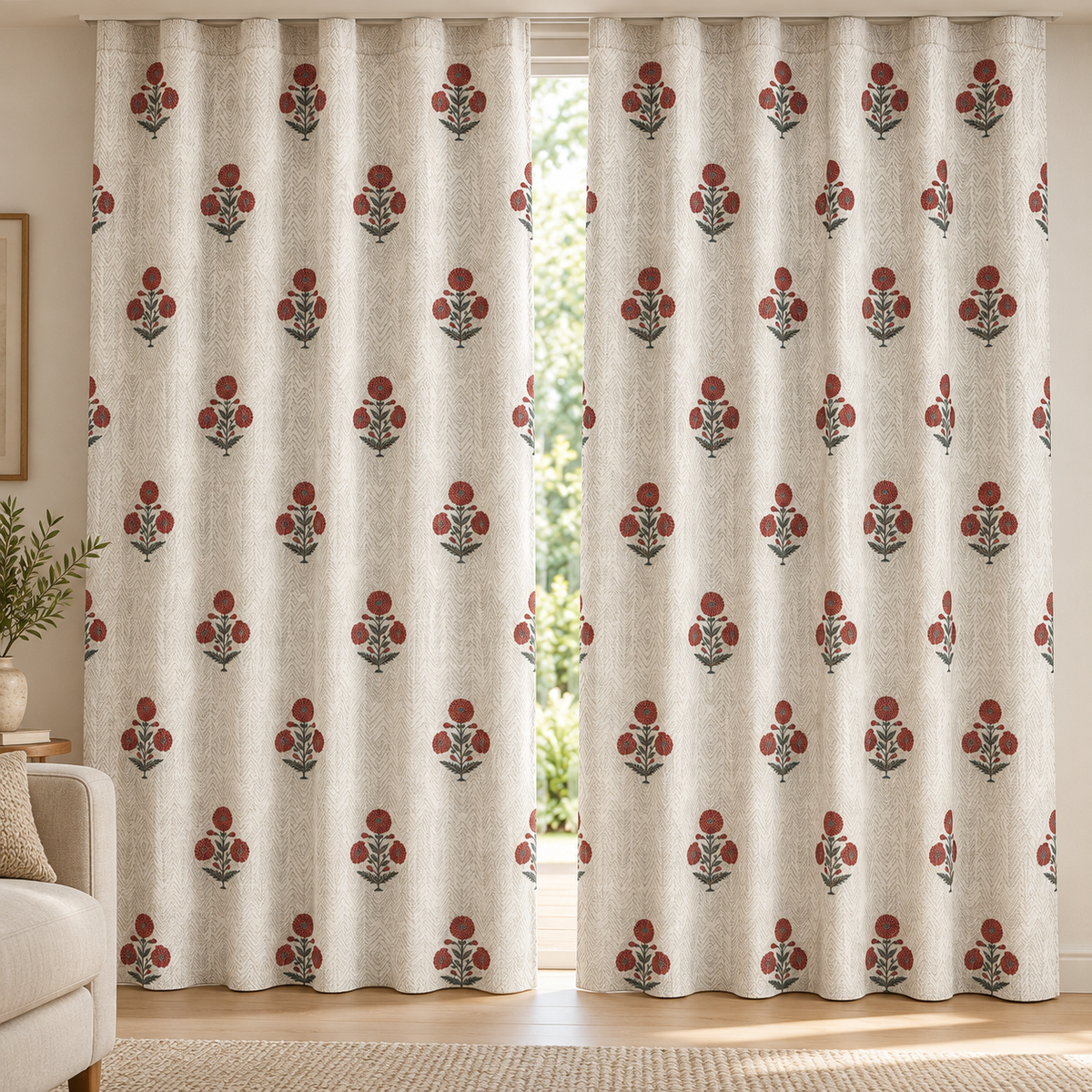 Phool Buti curtain fabric